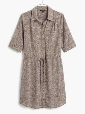 Max & Mia Casual Floral Shirt Dress Size Medium Dress 100% Rayon Made USA